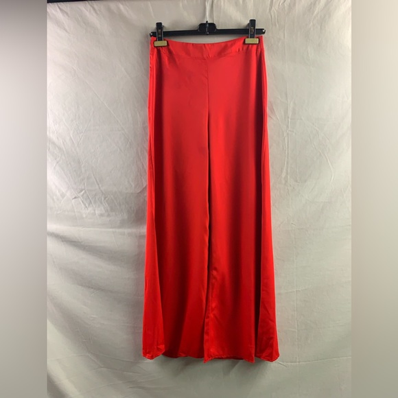 Red High Waist Wide Leg Pants - Picture 8 of 8